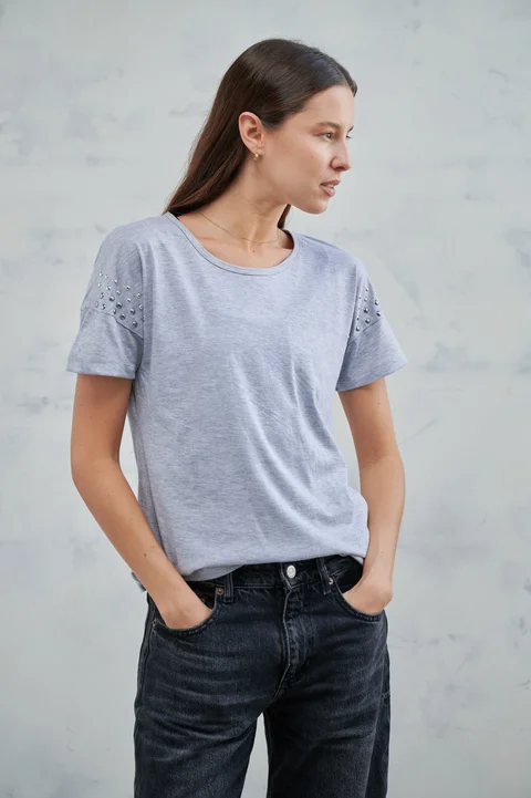 Remera Sandy Algodon con Tachas