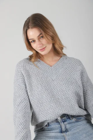 Sweater Kiria Escote V Tejido Grueso GU81330 - Vista 5