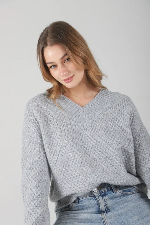 Sweater Kiria Escote V Tejido Grueso GU81330