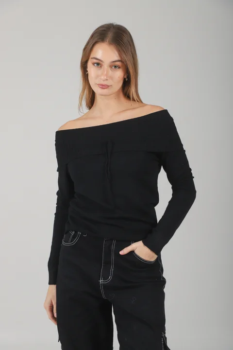 Sweater Kity Bremer Cuello Bote c/ Tira GU665