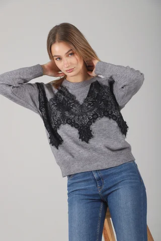 Sweater Zama Bremer C/ Encaje GUL667 - Vista 6