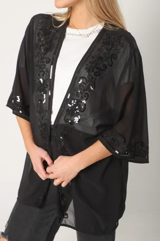 Kimono Gasa Bordado Zagrev GUK70044 - Vista 4