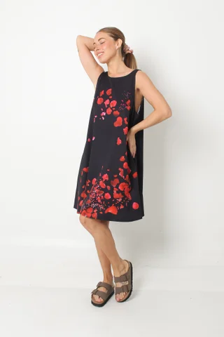 Vestido Menorca Petalos Rojos c/ Bolsillos GU249 - Vista 4