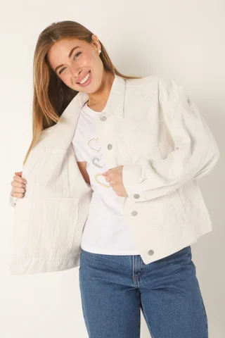 Campera NETI Oversize Jean con Strass Tornasolado GUK4000 - Vista 6