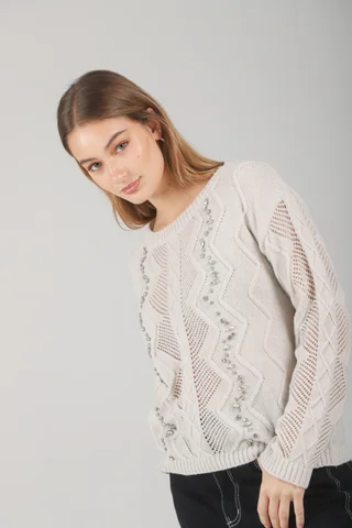 Sweater Valentina Tejido c/ piedras GUL664 - Vista 2