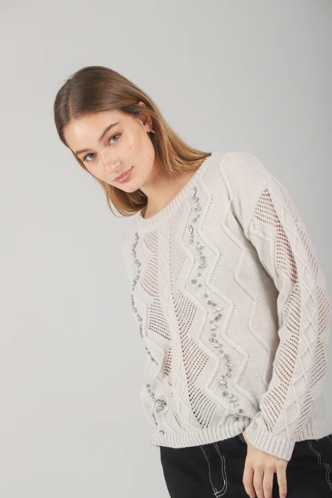 Sweater Valentina Tejido c/ piedras GUL664