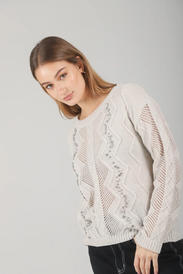 Sweater Valentina Tejido c/ piedras GUL664