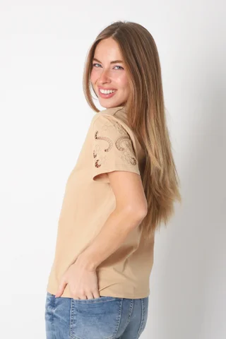 Remera Fenix c/ Mangas Bordadas GU23519 - Vista 5