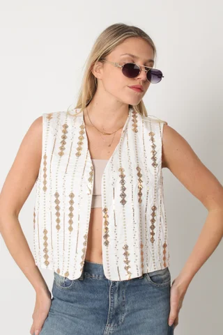 Chaleco INDIAN BORDADO  GU70096 - Vista 2