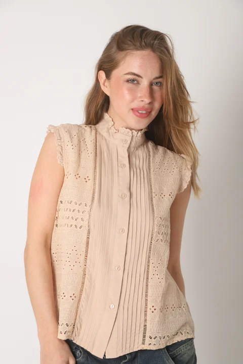 Camisa  Nori Broderie Sin Manga GUK4031