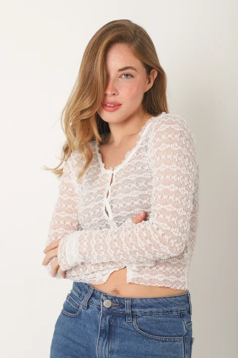 Blusa Top SALONIA ENCAJE ELASTIZADO GUK70075