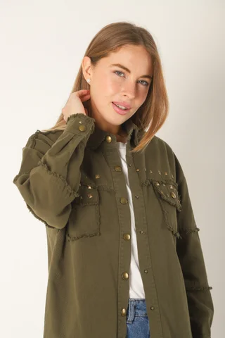 Camisa Dalhi Gabardina con Tachas GUK4099 - Vista 3