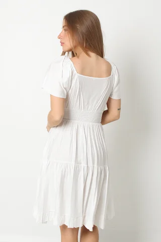 Vestido RANHI LINO Frunce manga Corta GU8960 - Vista 6