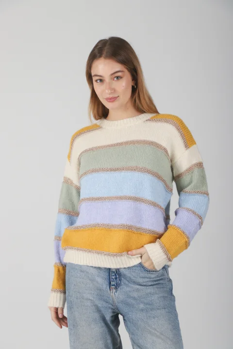 Sweater Giulia Rayado con Lurex GU21151