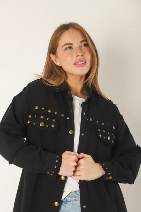 Camisa Dalhi Gabardina con Tachas GUK4099