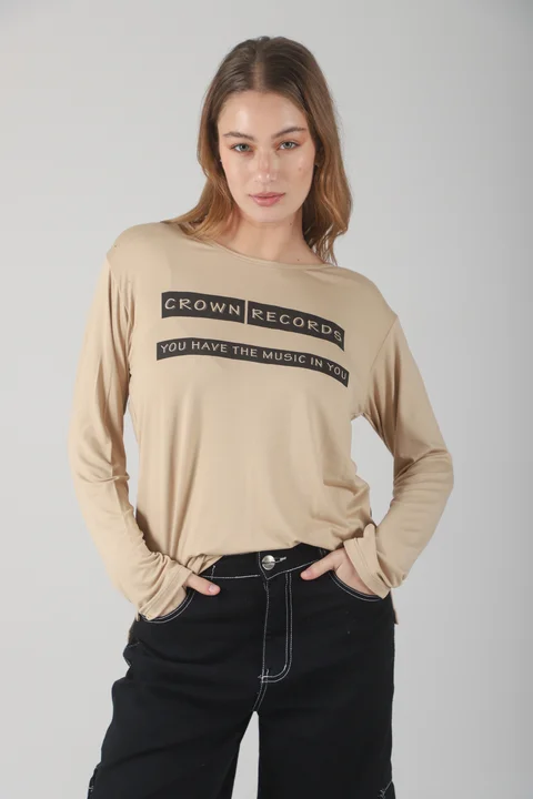 Remera Crown Records Modal Soft