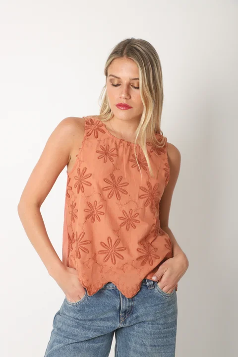 Musculosa JENNY bordada GU5158