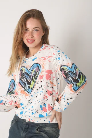 Buzo Paint Corazon Multicolor GU70080 - Vista 2