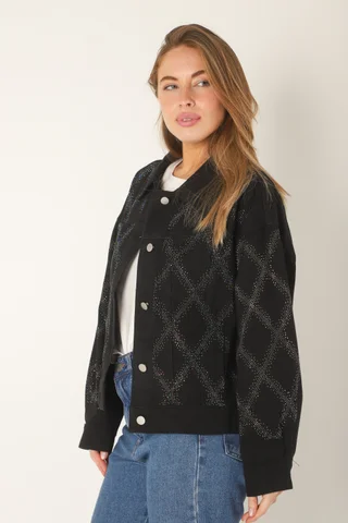 Campera Oversize Neti de Jean con Strass Tornasolado GUK4000 - Vista 3