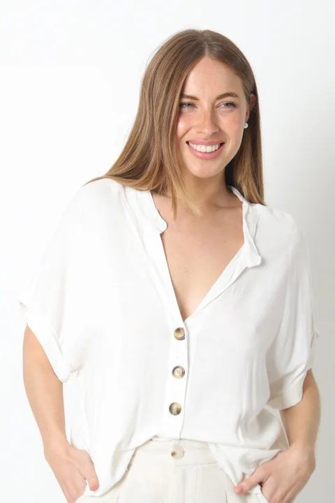 Blusa MIKONOS Simil Lino c/ Botones