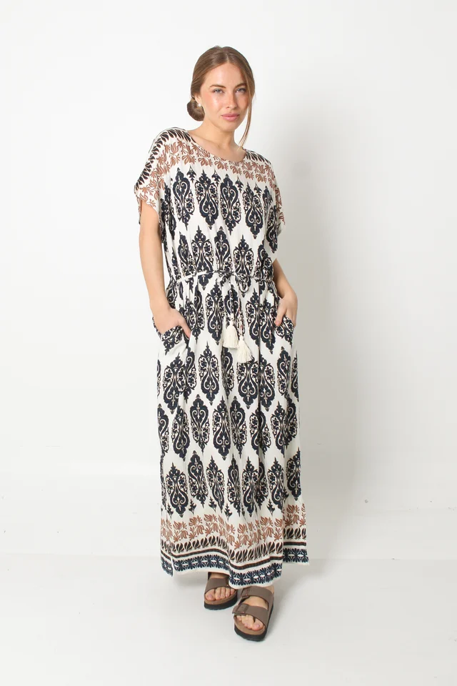 Vestido SEGOVIA LINO BULGARO Con Lazo GU5767