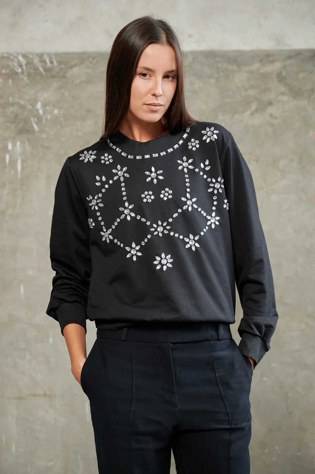 Buzo Boho Bordado con Piedras GUK4114