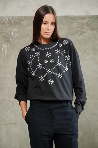 Buzo Boho Bordado con Piedras GUK4114 - Vista 1