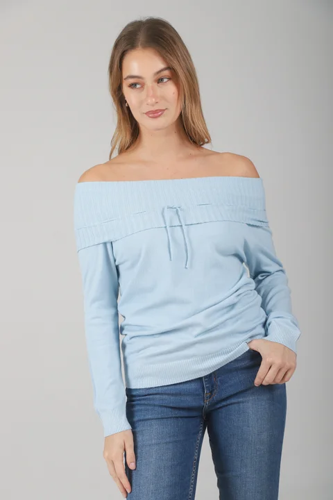 Sweater Kity Bremer Cuello Bote c/ Tira GU665