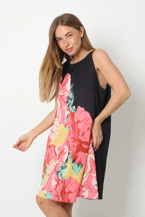 Vestido Menorca Flores c/ Bolsillos GU250