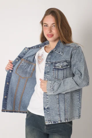 Campera Vasel Jean con Strass GU70021 - Vista 2