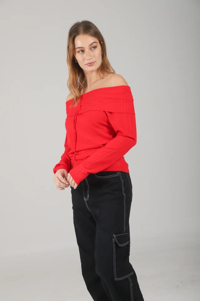 Sweater Kity Bremer Cuello Bote c/ Tira GU665