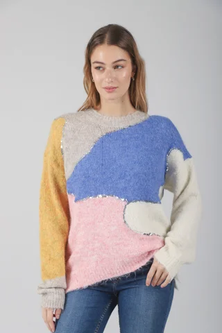 Sweater Avima Piel de Mono c/ Lentejuelas GU53694 - Vista 1