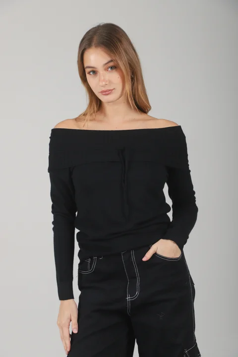 Sweater Kity Bremer Cuello Bote c/ Tira GU665