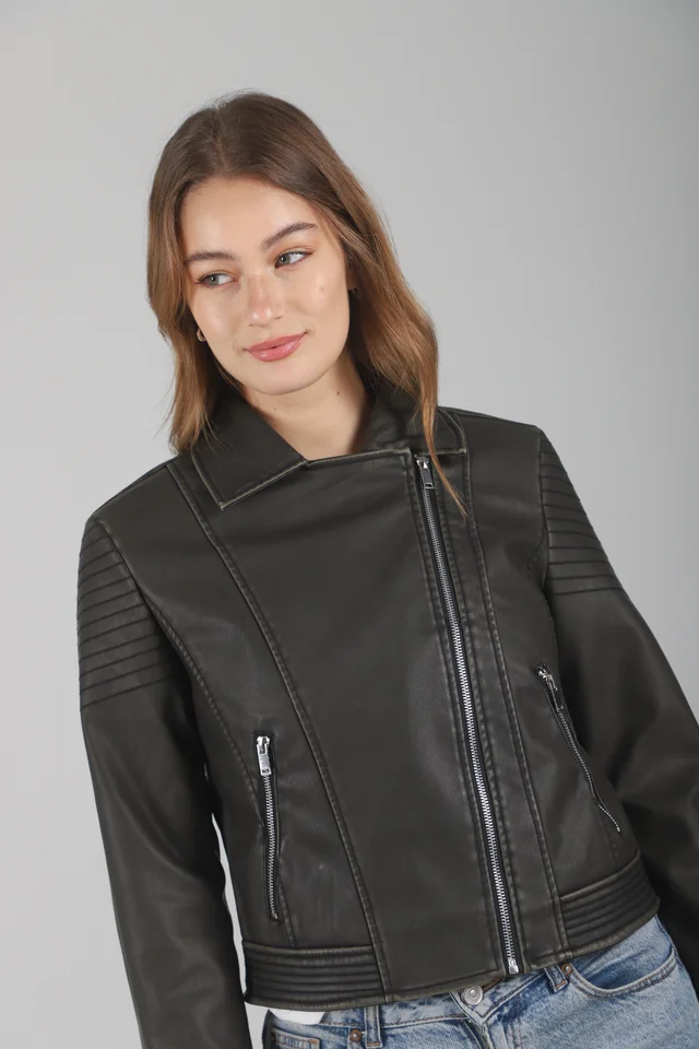 Campera Cartney Cruzada Eco Cuero GU78304