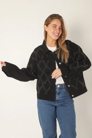 Campera Oversize Neti de Jean con Strass Tornasolado GUK4000 - Vista 2