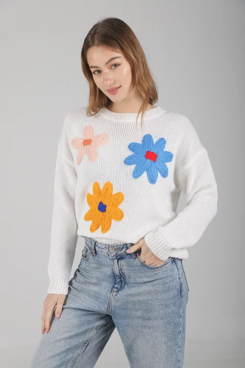 Sweater Flower Bordado GUL661