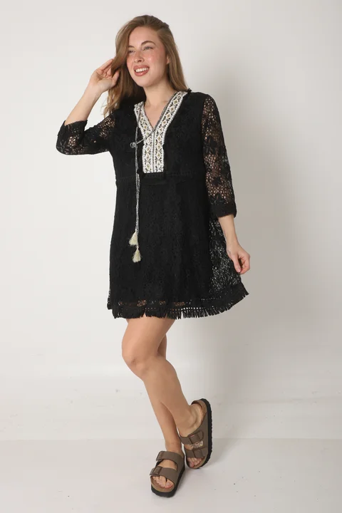 Vestido Naiky Encaje con Galon GUK4036