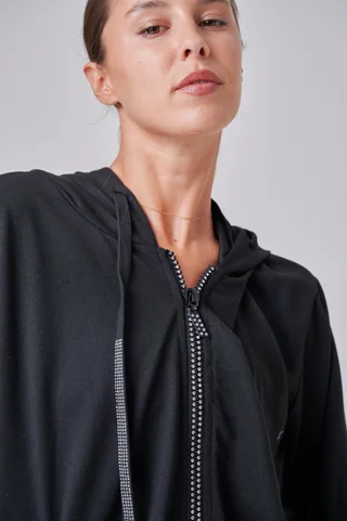 Campera Siena Black Algodon con Cierres con Brillos GUK166 - Vista 2