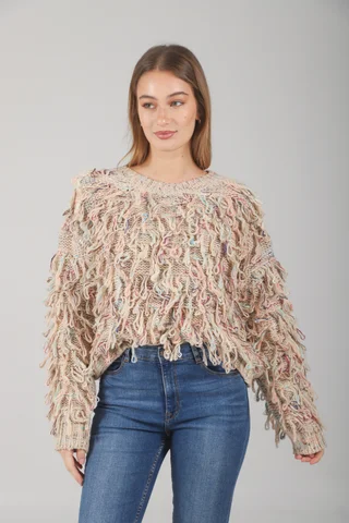 Sweater MALIBU Tejido Grueso c/ Flecos GUL74222 - Vista 2