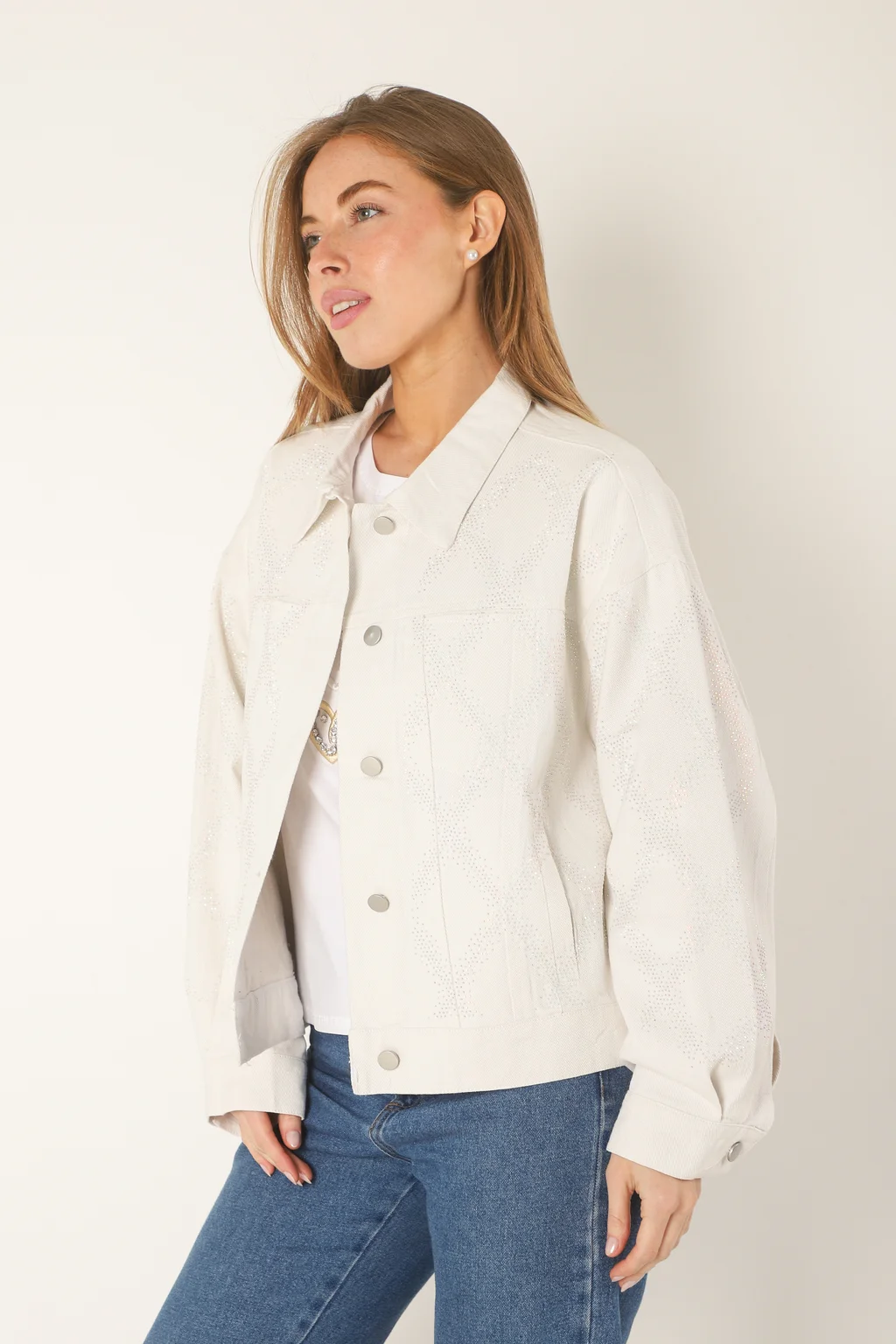 Campera NETI Oversize Jean con Strass Tornasolado GUK4000