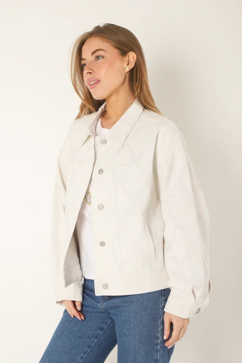 Campera Oversize Neti de Jean con Strass Tornasolado GUK4000