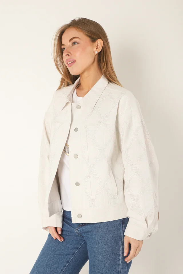 Campera Oversize Neti de Jean con Strass Tornasolado GUK4000