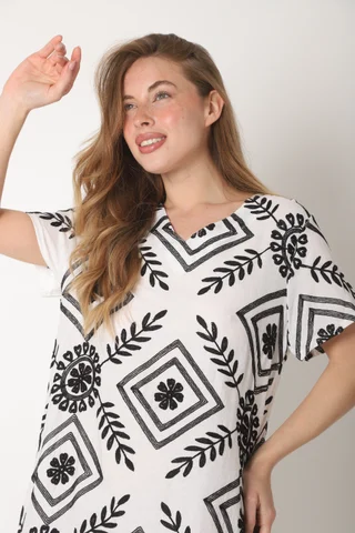 Vestido Canarias Lino Escote V GUCH3006 - Vista 4