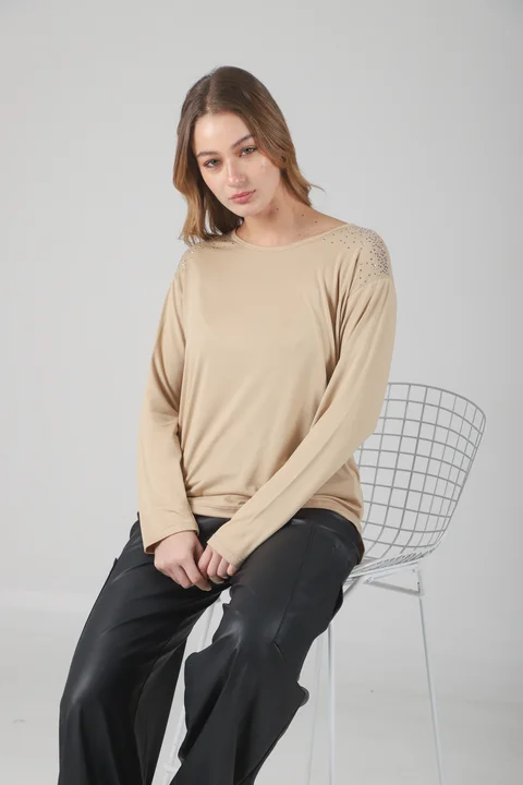 Remera Moon Modal Soft Strass