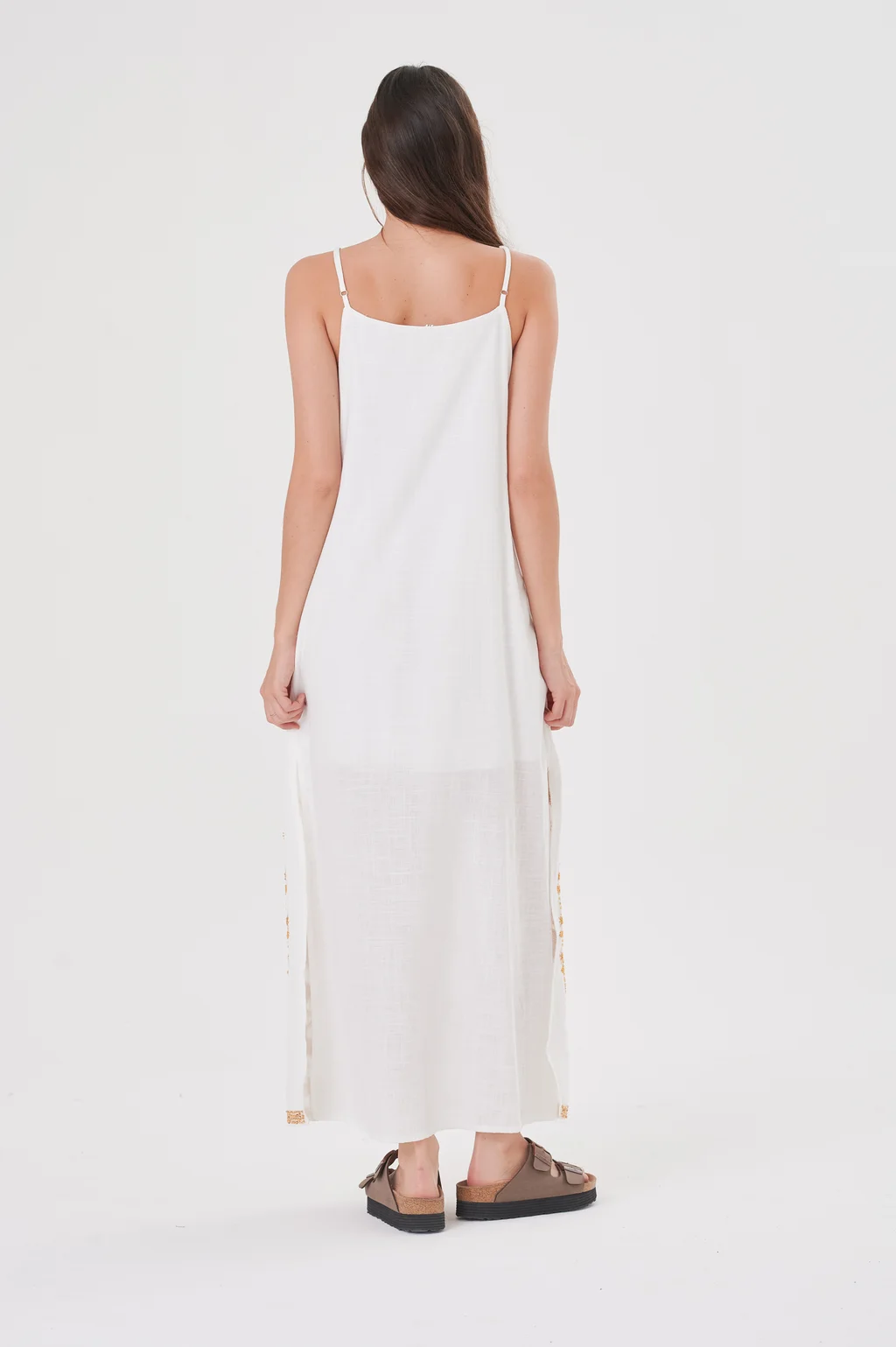 Vestido RHAPSODY Amplio Lino con Canutillos Bordados GU4086