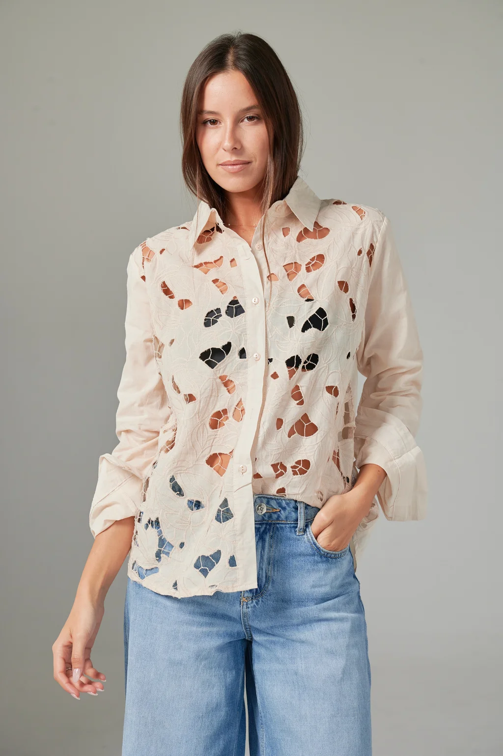Camisa Margareth Broderie GUK4113