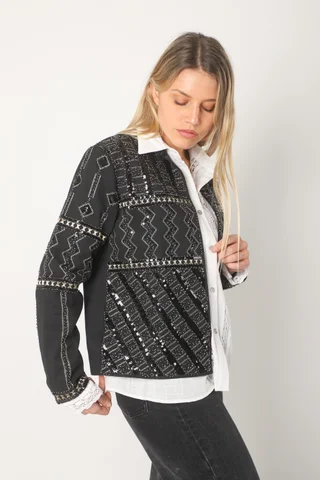 Chaqueta Vinett Gabardina C/ Lentejuelas Bordadas GU301 - Vista 2