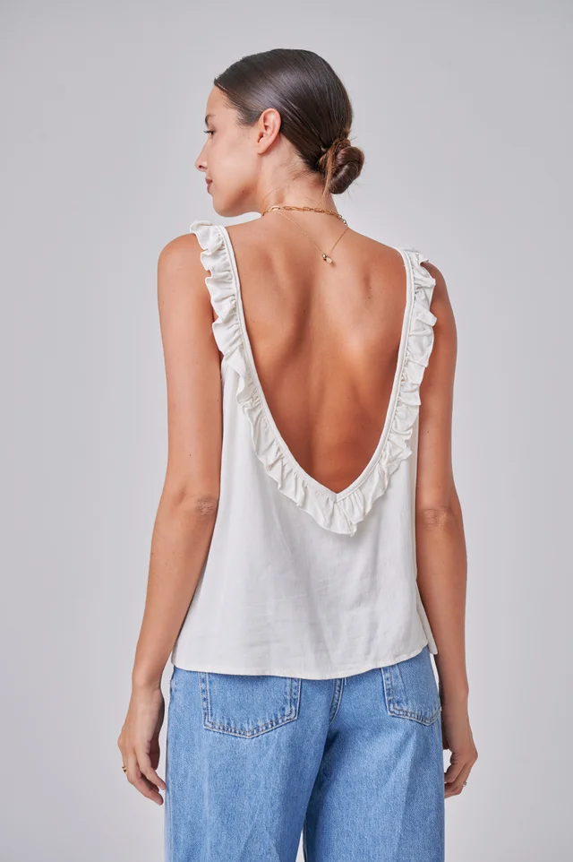 Musculosa Creppe Bretel con Volados