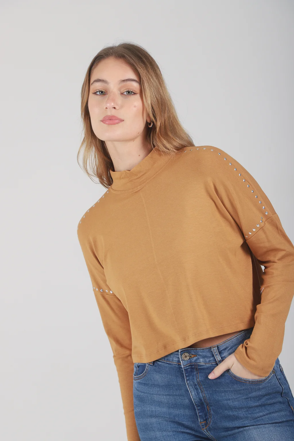 Media Polera KANDER Algodon con Tachas