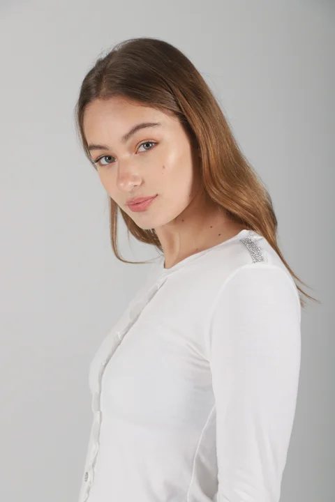 Remera Cobre C/ Strass y Volados GUK70066